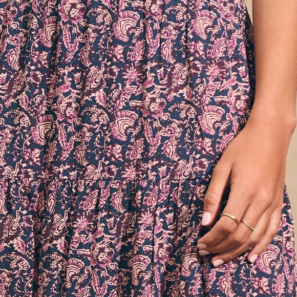 Faherty Purple Floral Maxi Skirt size Large Vintage Look - Picture 3 of 9